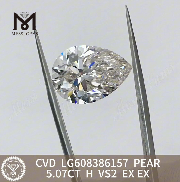 5,07 CT PEAR H VS2, vom IGI-Labor erstellte Diamanten, IGI-zertifizierte Brillanz, Messigems LG608386157 