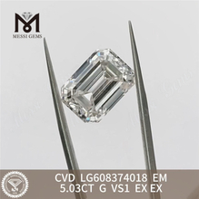 5,03 CT G VS1 Synthetische Diamanten im Smaragdschliff online Funkeln Sie mit Vertrauen丨Messigems CVD LG608374018