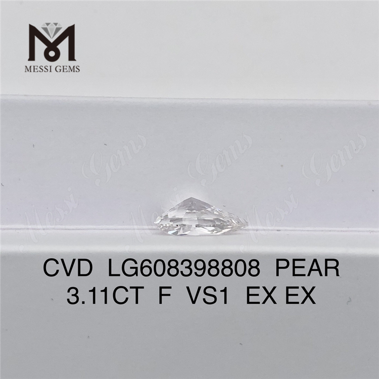 3,11 CT F VS1 PEAR Cvd Loose Diamond Nachhaltige Eleganz für Designer丨Messigems CVD LG608398808