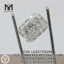 4,82 Karat im Labor gezüchteter Diamant D VVS2 RECHTECKIGER Schliff CVD LG597359294 丨Messigems