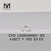 4.05CT F VS2 EX EX 4ct CVD Lab Diamond SQ CVD LG595394631