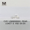 3,34 CT E VS2 PS-Diamant mit chemischer Gasphasenabscheidung für alle Ihre Schmuckbedürfnisse LG6063263