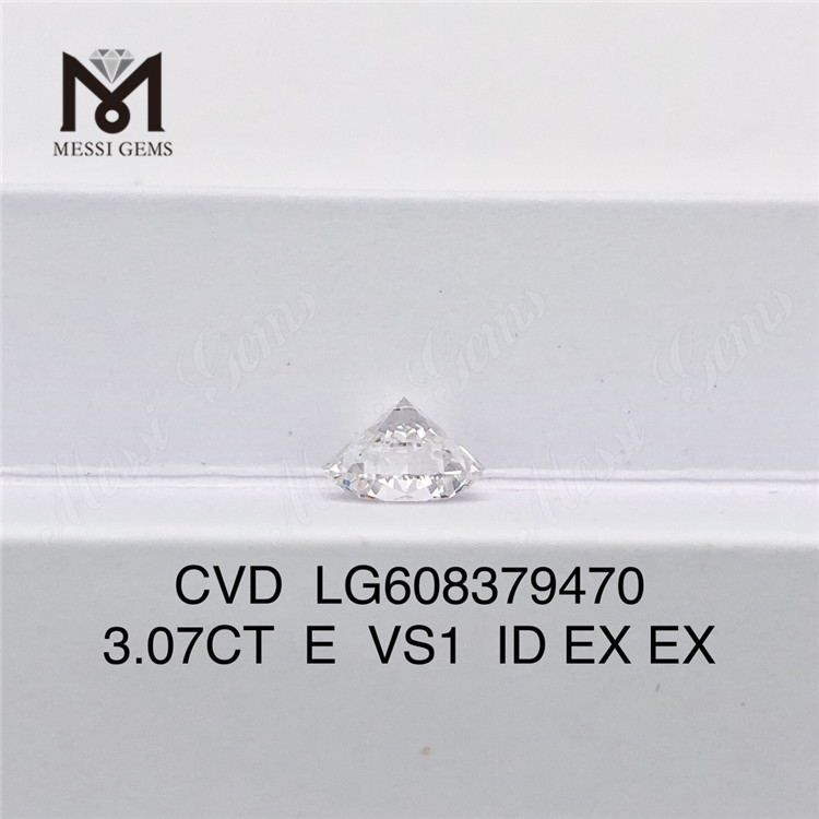 3.07CT E VS1 RD 3ct CVD synthetischer Diamant LG608379470 für benutzerdefinierte Einstellungen丨Messigems 