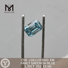 1,35 CT EM VS2 FANCY GREENISH BLUE igi-zertifizierte, im Labor gezüchtete Diamanten丨Messigems LG611353643 