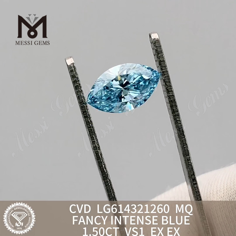 1,50 CT künstlicher Diamant MQ VS1 FANCY INTENSE BLUE丨Messigems CVD LG614321260 