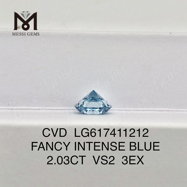 2,03 CT VS2 FANCY INTENSE BLUE künstliche Diamanten kosten Friendly Brilliance丨Messigems CVD LG617411212