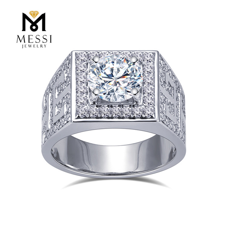 Verlobungs-Hochzeitsring mit Labordiamant für Männer in 10 Karat Ehering für Herren von Messijewelry