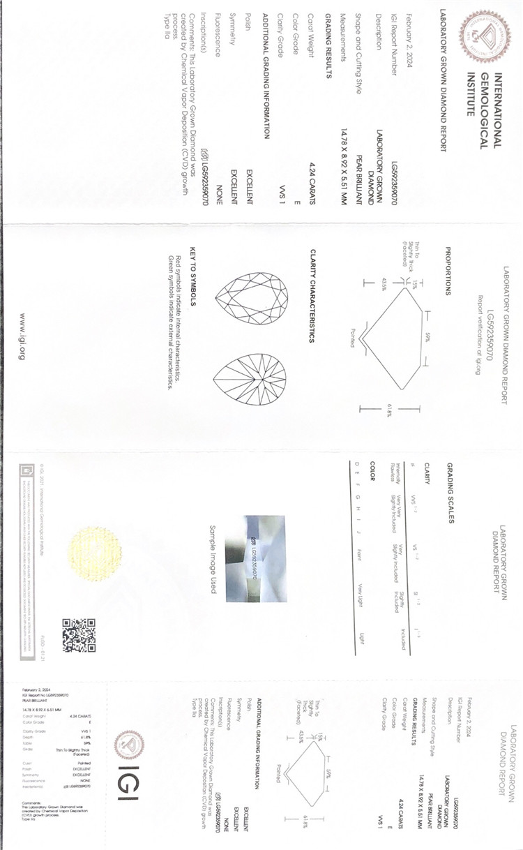 Labordiamant in Birnenform, 4 Karat