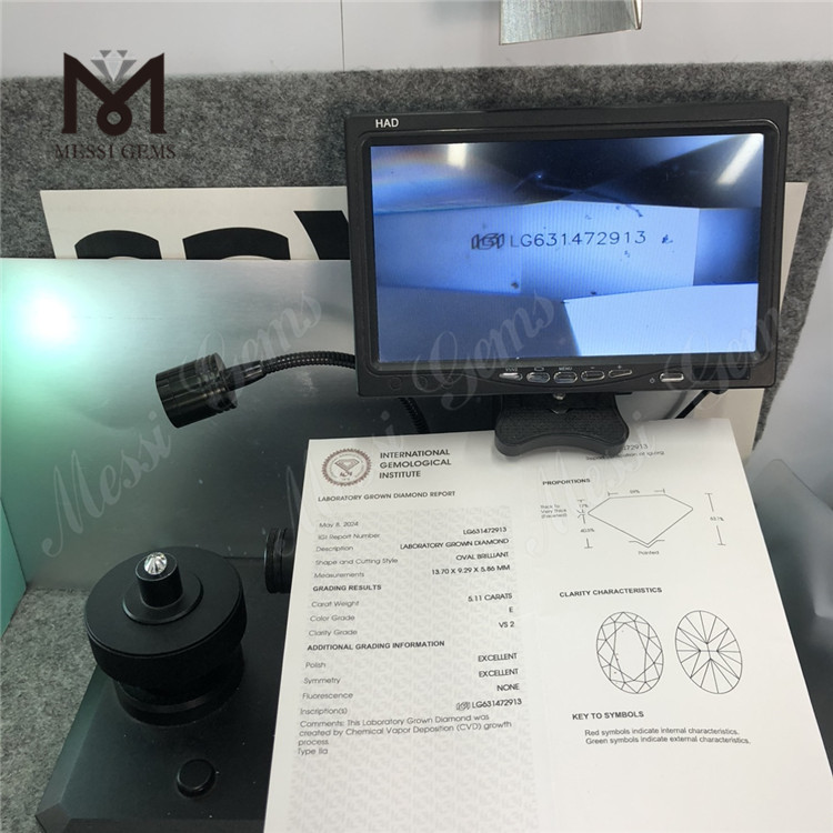 5,11 CT E OV VS2 CVD-Labor-Diamanten LG631472913丨Messigems