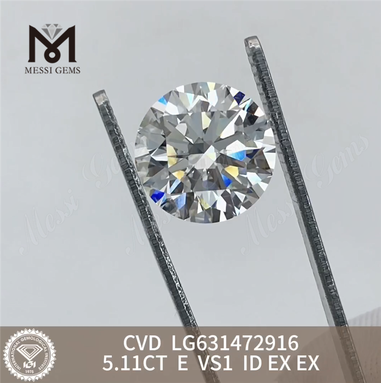 5,11 CT E VS1 ID CVD im Labor gezüchteter Diamant, Porzellan LG631472916 丨Messigems 