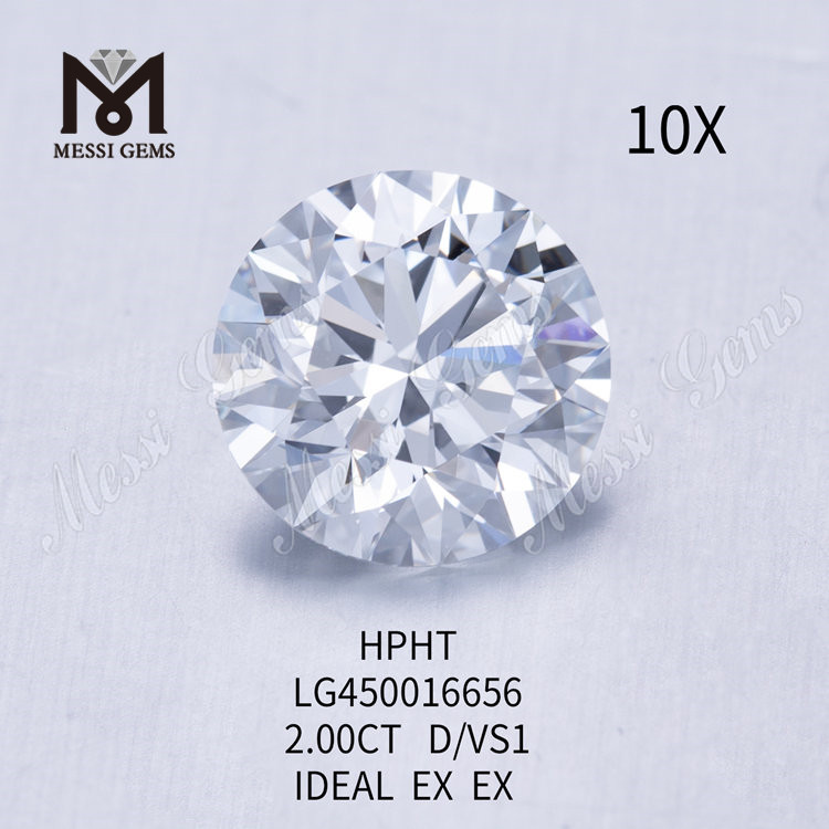 2CT D VS1 Runde Labordiamanten IDEL Geschliffene lose synthetische Diamanten