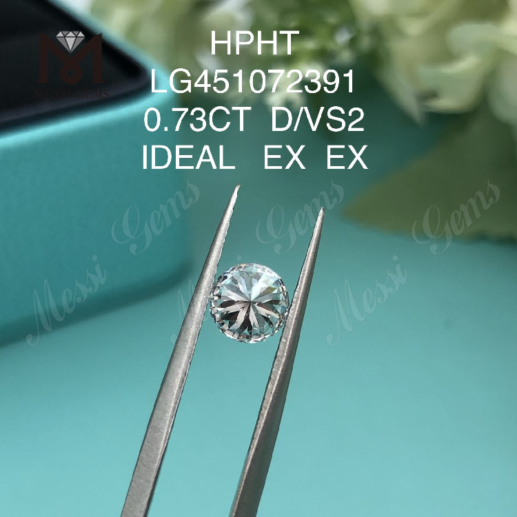0,73 Karat D VS2 RD IDEAL Cut Grade Labordiamanten HPHT