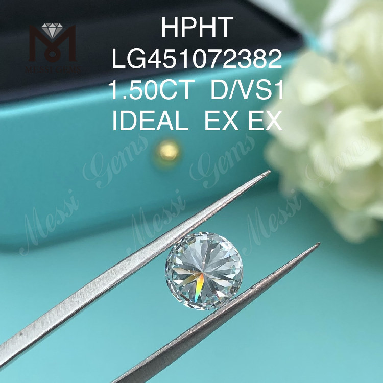 1,50 Karat D runder, im Labor gezüchteter Diamant HPHT