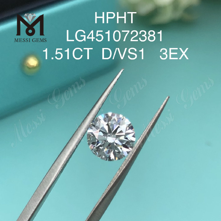 1,51 ct D VS1 RD EX Laborgezüchteter HPHT-Diamant mit Schliffqualität
