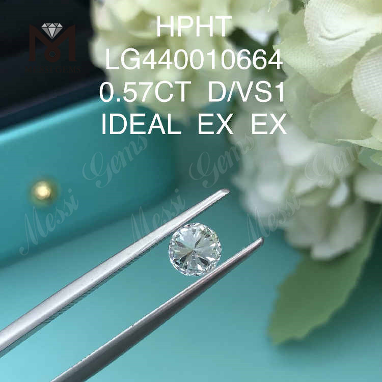 0,57 CT D/VS1 runde, im Labor gezüchtete Diamanten online IDEAL