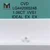 1,06 Karat I VS1, runder, im Labor gezüchteter Diamant, CVD