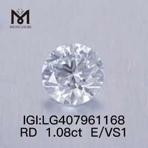 1,08 ct E/VS1 runder IGI-Labordiamant, 1 ct Labordiamant im Angebot