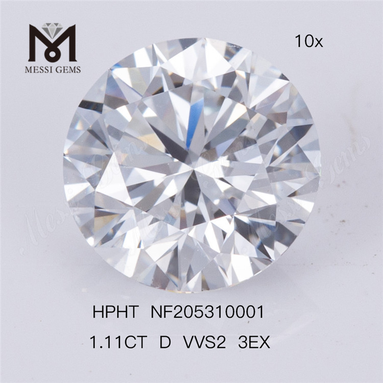 Schneller Versand: 1,11 Karat RD-Schliff VVS2 HPHT 3EX loser synthetischer, im Labor gezüchteter Diamant