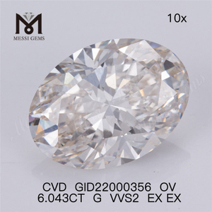 6,043 ct G vvs loser Labordiamant zum Großhandelspreis, ovale Form, größter synthetischer Diamant IGI