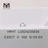 0,63 CT D VS2 ID EX EX Labordiamanten HPHT-Labordiamant 