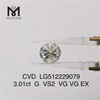  3,01 CT G CVD-Diamant zum Großhandelspreis im Vergleich zu künstlichen Diamanten zum Großhandelspreis