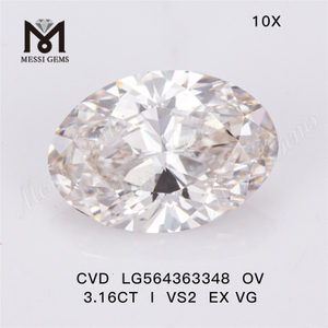 3,16 CT OV Cut I Color VS2 EX VG Lab Diamond CVD LG564363348