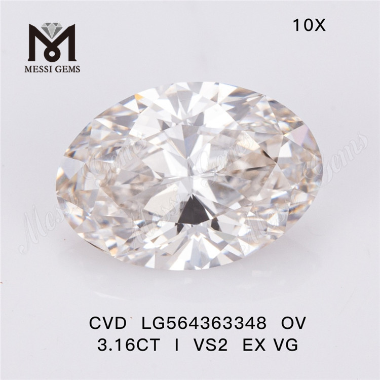 3,16 CT OV Cut I Color VS2 EX VG Lab Diamond CVD LG564363348
