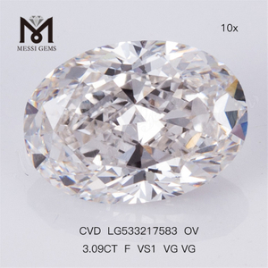3,09 ct F VS1 VG VG CVD Lab Diamonds OVAL IGI-Zertifikat