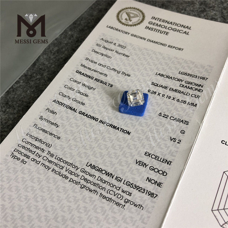 5,22 ct AS CUT billiger loser Labordiamant G VS2, hochwertigste, im Labor gezüchtete Diamanten zum Fabrikpreis