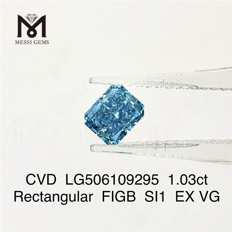 1,03 ct rechteckiger FIGB SI1 EX VG im Labor gezüchteter Diamant CVD LG506109295