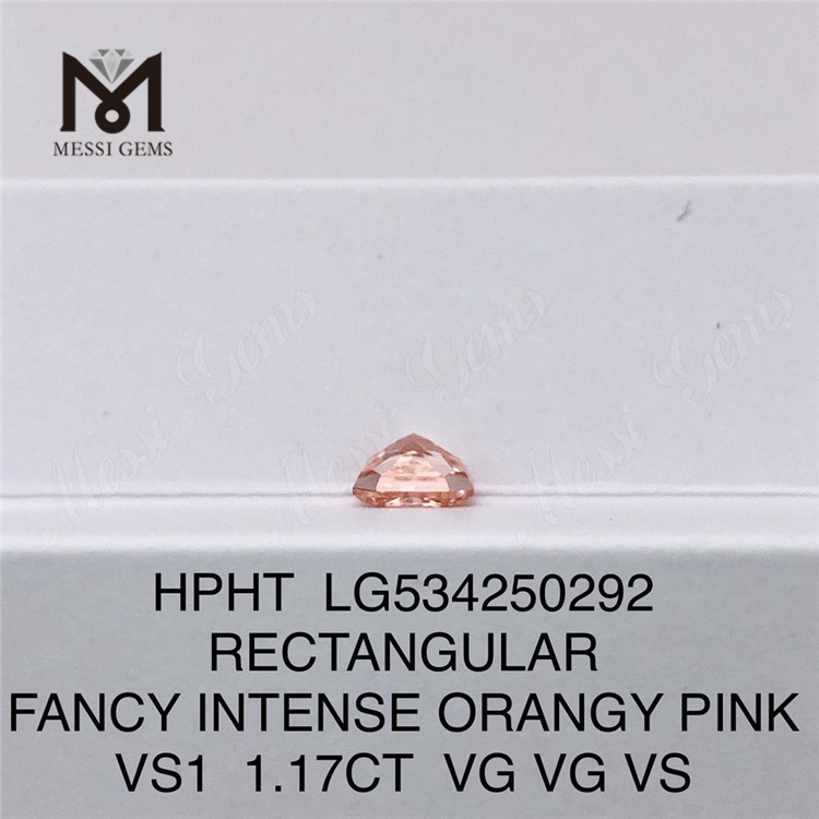 1,17 ct RECHTECKIGE synthetische Diamanten rosa Farbe HPHT Orange Pink lose Labordiamanten LG534250292