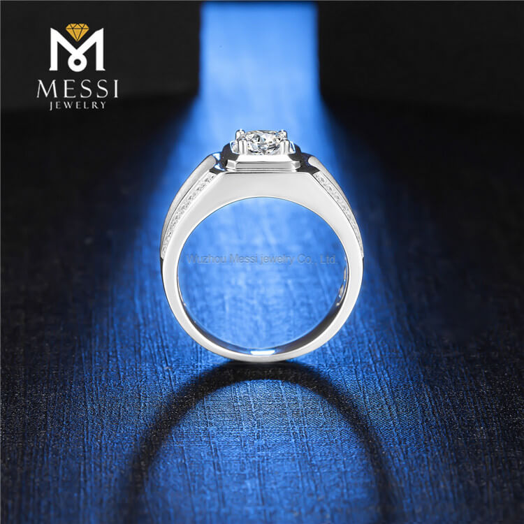 Hochzeit Verlobung 14K 18K vergoldet 925 Sterling Silber Ringe 2CT 8mm Moissanite Mann Ring