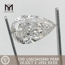 14,32 ct Birne E VVS1 CVD 14 ct Labordiamant im Angebot: Messigems LG623425840 