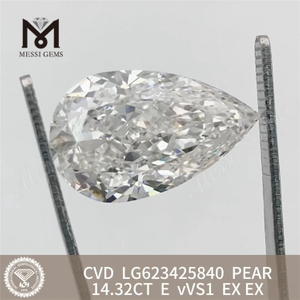 14,32 ct Birne E VVS1 CVD 14 ct Labordiamant im Angebot: Messigems LG623425840 
