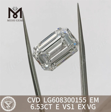 6,53 CT E VS1 Smaragd, künstliche Labordiamanten, IGI-zertifizierte Brillanz, Messigems CVD LG608300155