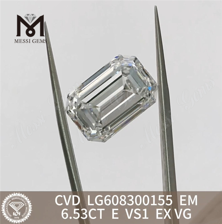 6,53 CT E VS1 Smaragd, künstliche Labordiamanten, IGI-zertifizierte Brillanz, Messigems CVD LG608300155