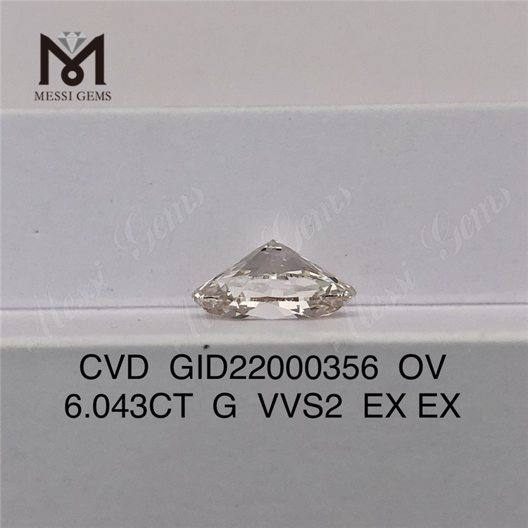 6.043CT G VVS2 EX EX 6ct Großhandel CVD-Diamanten OV Sparkle GID22000356丨Messigems