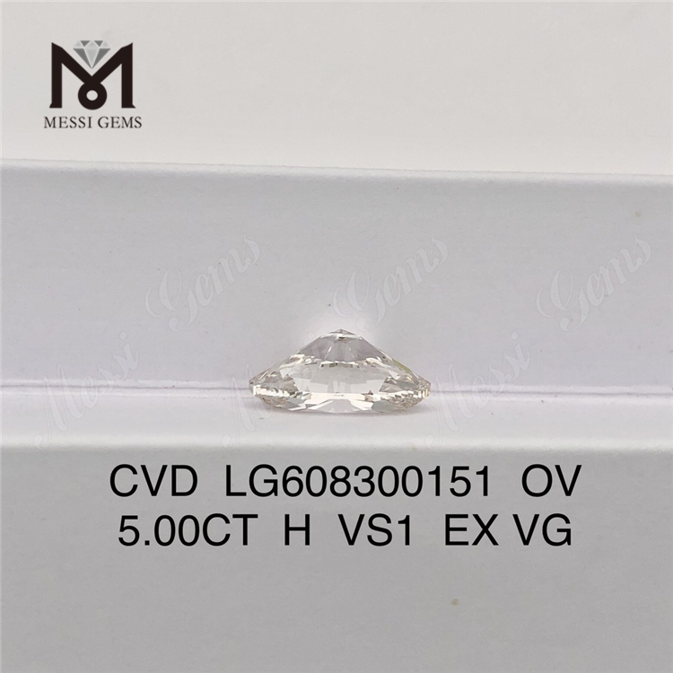 5,00 CT H VS1 EX VG OV erstellte Diamanten zum Verkauf, IGI-zertifizierte Brillanz丨Messigems LG608300151 