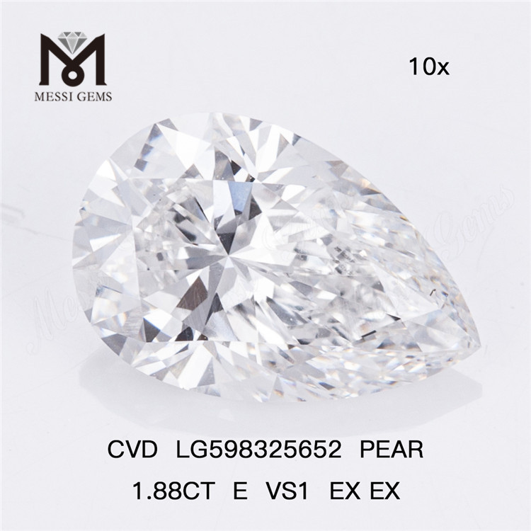 1,88 CT E VS1 EX EX PEAR Labordiamanten, unübertroffene Reinheit und Brillanz, CVD LG598325652丨Messigems