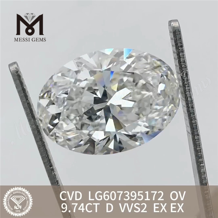 9,74 CT D VVS2 OV große, im Labor hergestellte Diamanten CVD LG607395172丨Messigems