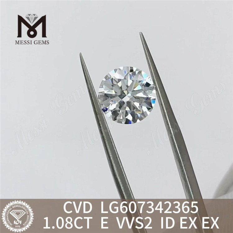 1,08 CT E VVS2 im Labor gezüchteter Diamant 1 Karat CVD Allure丨Messigems LG607342365