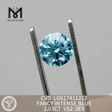 2,03 CT VS2 FANCY INTENSE BLUE künstliche Diamanten kosten Friendly Brilliance丨Messigems CVD LG617411212