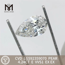 4,24 CT Birnenschliff IGI Diamant E VVS1 EX EX CVD LG592359070丨Messigems
