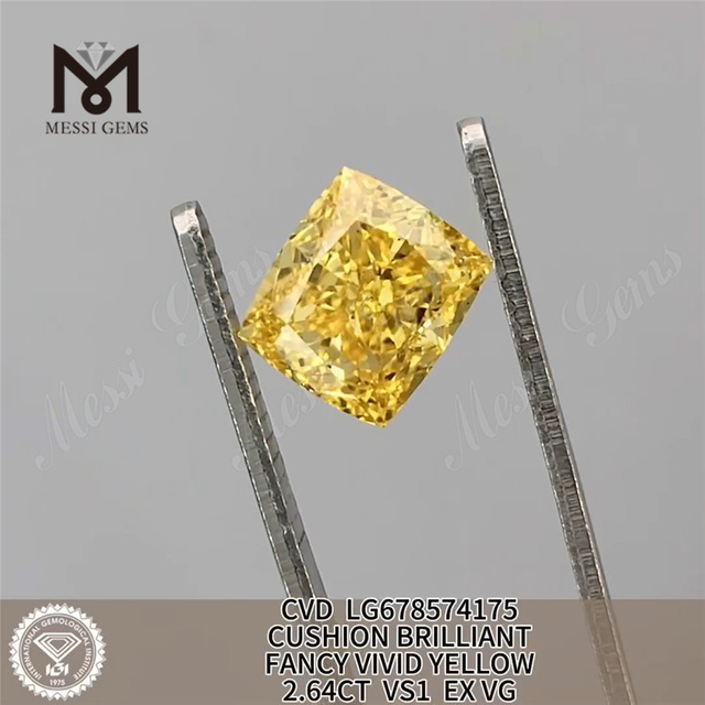 2.64ct Kissen Labor angebaut Diamanten Phantasievivid Low VS1 EX VG CVD LG678574175