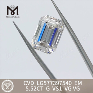 5.52ct G VS1 VG CVD Emerald Laboratory DIAMONDS LG577397540 丨 MESSIGEMEN CVD