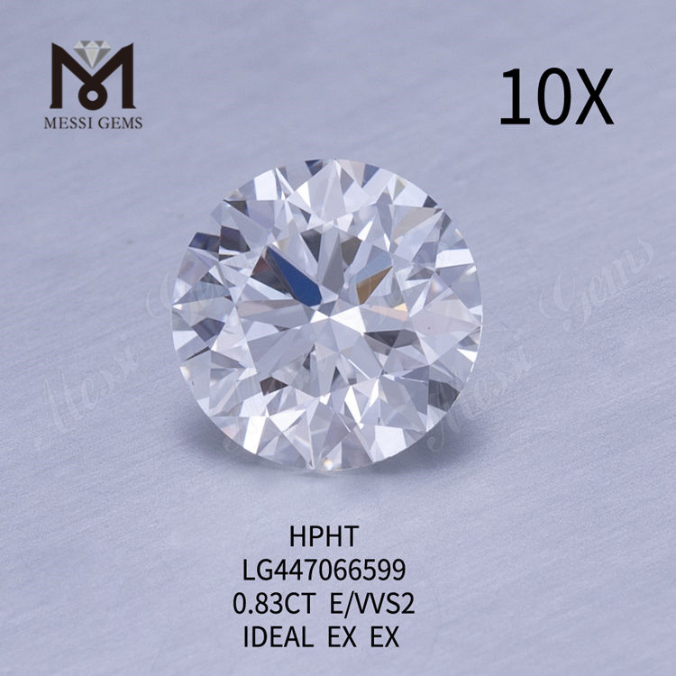 0,83 Karat E VVS2 runde Labordiamanten im BRILLANT-IDEL-Schliff