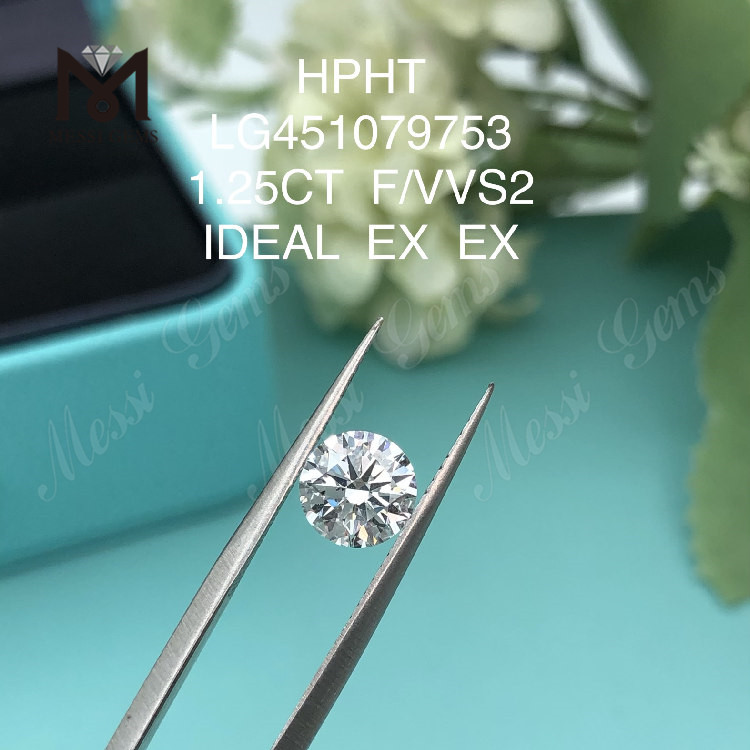 1,25 ct F VVS2 RD IDEAL Cut Grade Labordiamanten HPHT-Diamant im Angebot