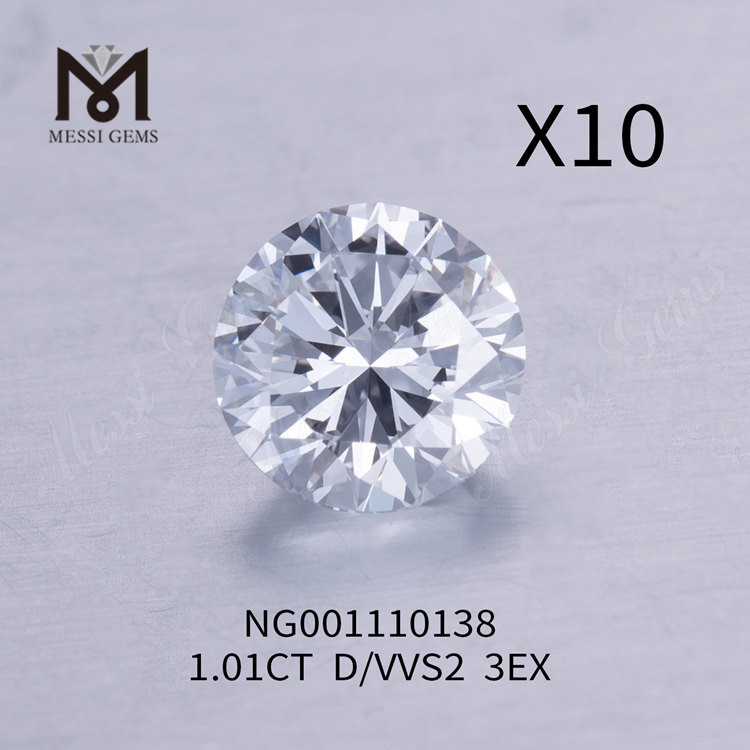 1,01 ct VVS2 D RD Lab-grown Diamant EX Cut Grade
