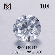 3,02 ct F VS2 Runde Labordiamanten EX Cut Grade