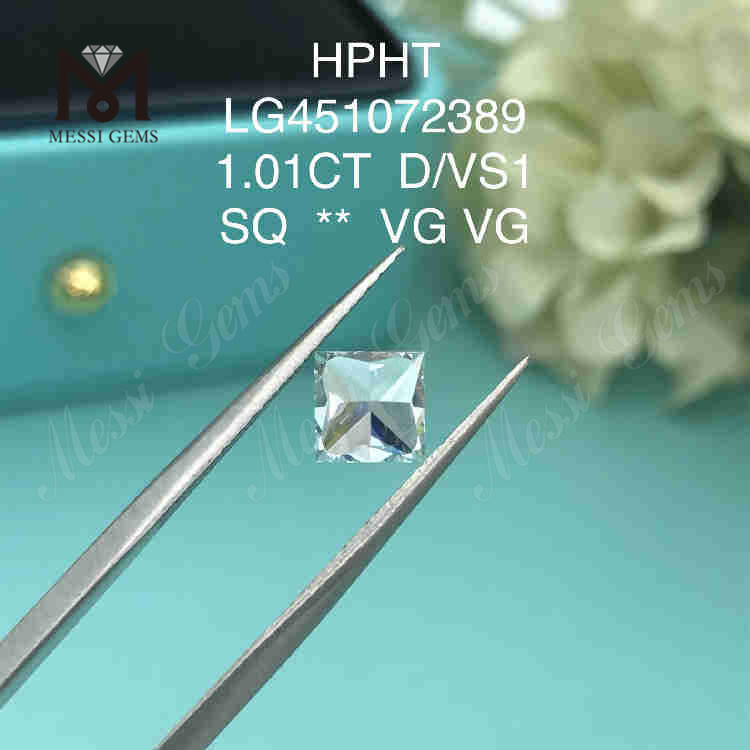 1,01 CT D/VS1 Quadratische synthetische Diamanten zum Verkauf VG